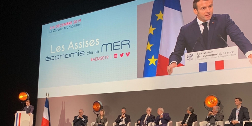 Sinay échange avec le président Emmanuel Macron aux Assises de l’Economie Maritime